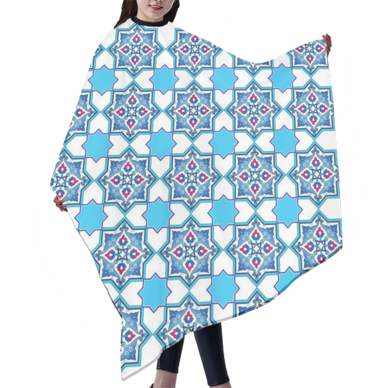 Personality  Designed With Shades Of Blue Ottoman Pattern Series Five Hair Cutting Cape