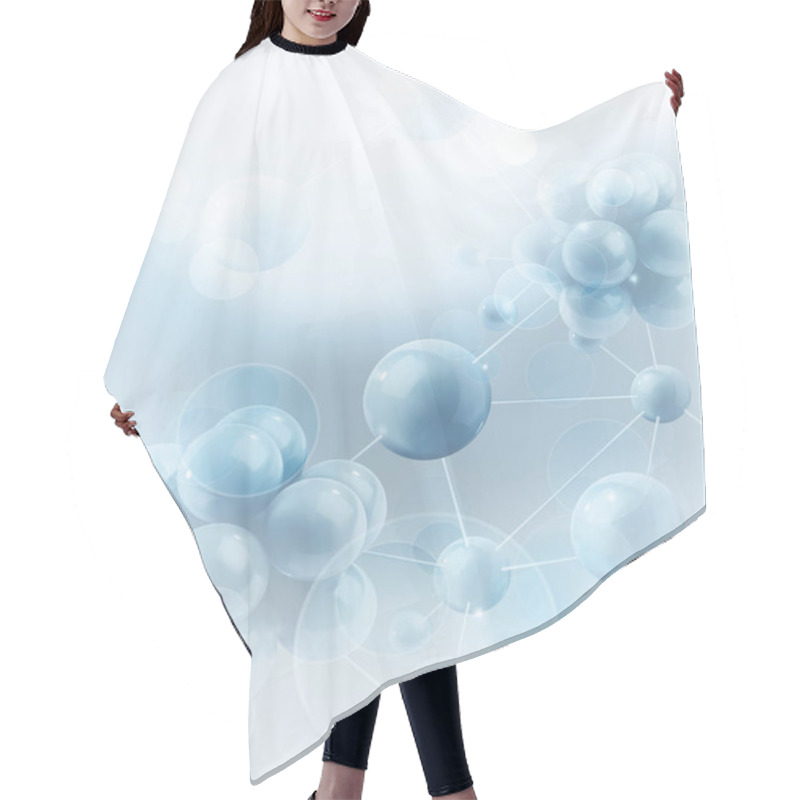 Personality  Blue Molecules And Atoms Hair Cutting Cape