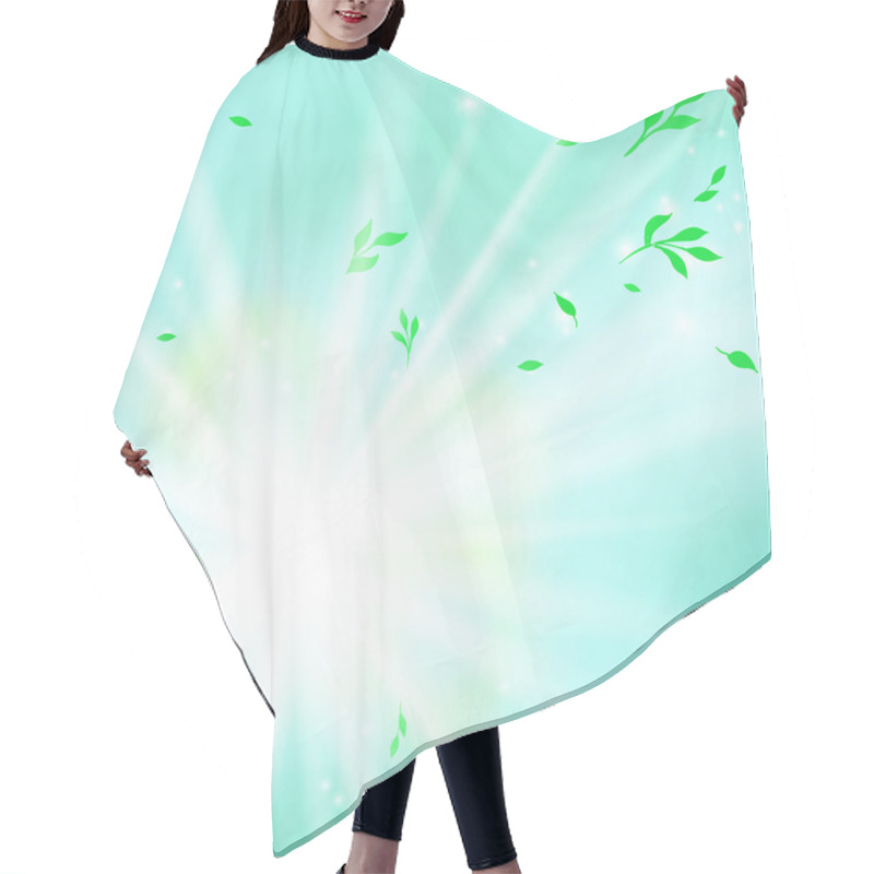 Personality  Spring Card Background With Sun And Leaves Hair Cutting Cape