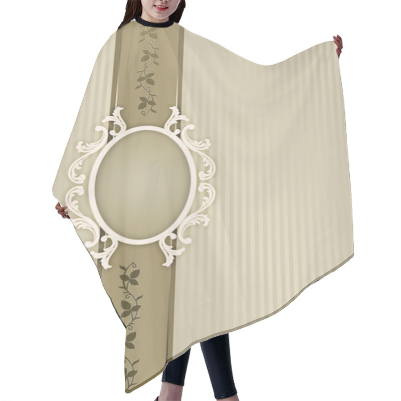 Personality  Decorative Background With Patterns And Frame. Hair Cutting Cape