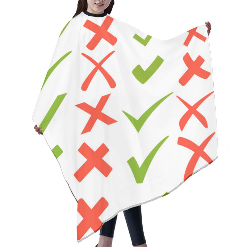 Personality  Green Hooks And Red Crosses Hair Cutting Cape