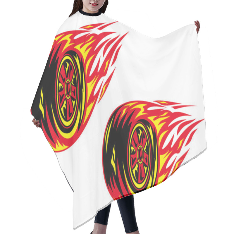 Personality  Burning Wheel Hair Cutting Cape