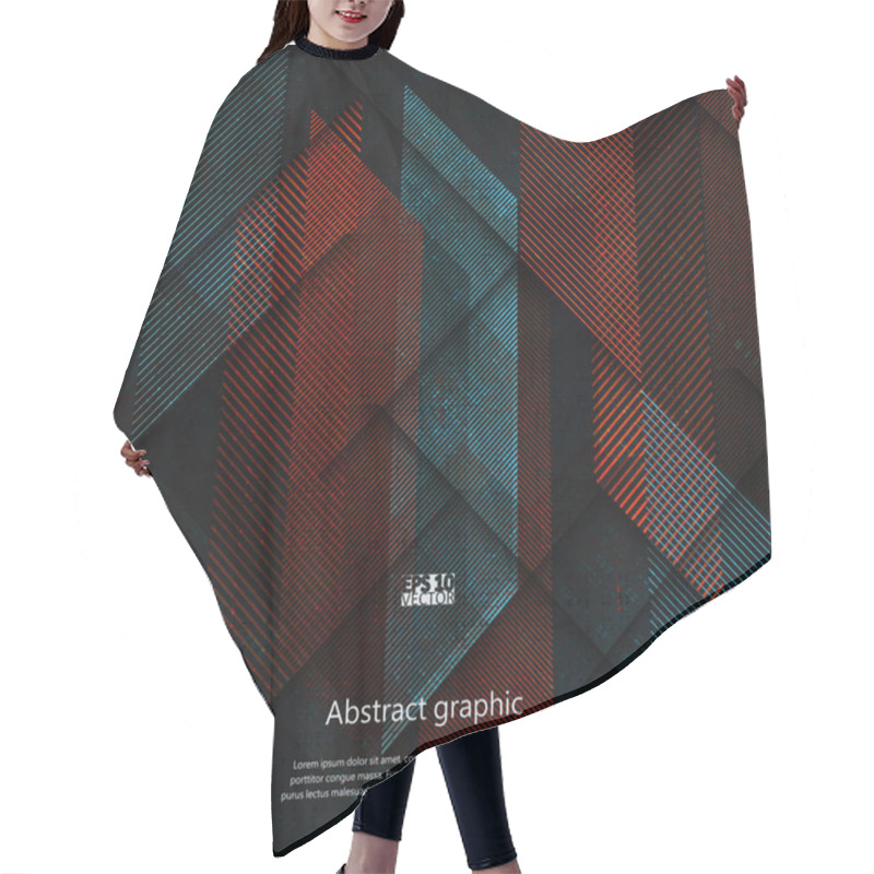 Personality  Graphic Illustration With Geometric Pattern. Eps10 Vector Illustration. Hair Cutting Cape