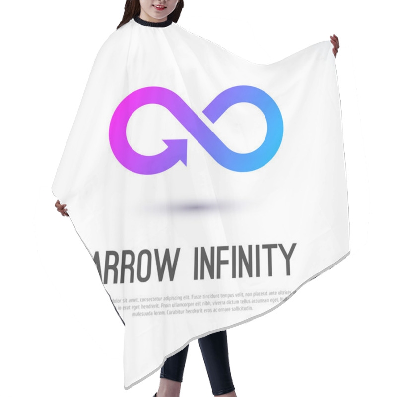 Personality  Arrow Infinity Business Vector Logo Hair Cutting Cape