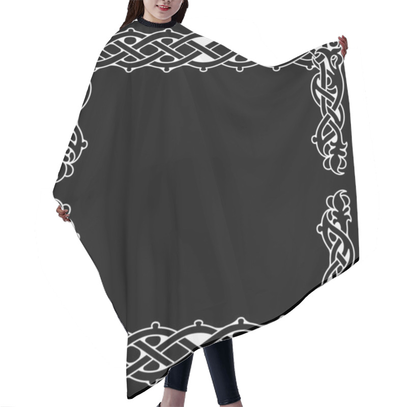 Personality  Ethnic Border. Vector Chalkboard Illustration Hair Cutting Cape