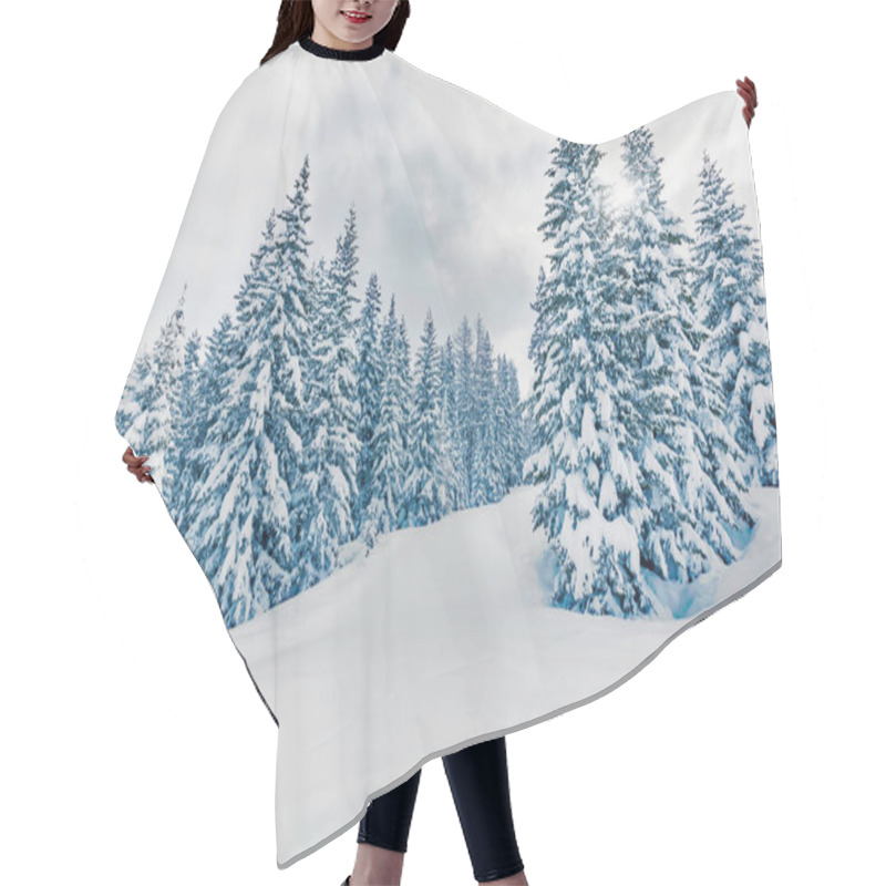 Personality  Whitened Fir Trees With Fresh Snow Hair Cutting Cape