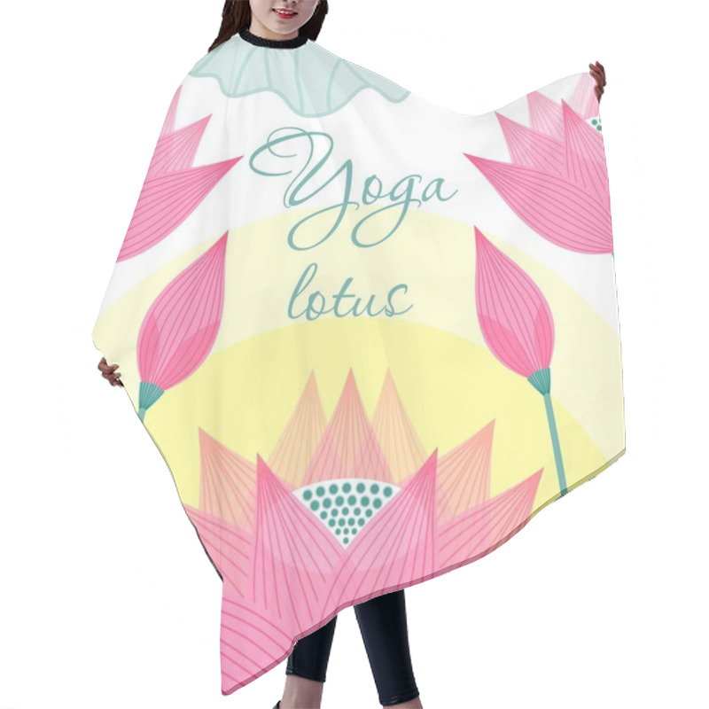 Personality  Image For Yoga Studios Lotus On The Background Of The Rising Sun Hair Cutting Cape