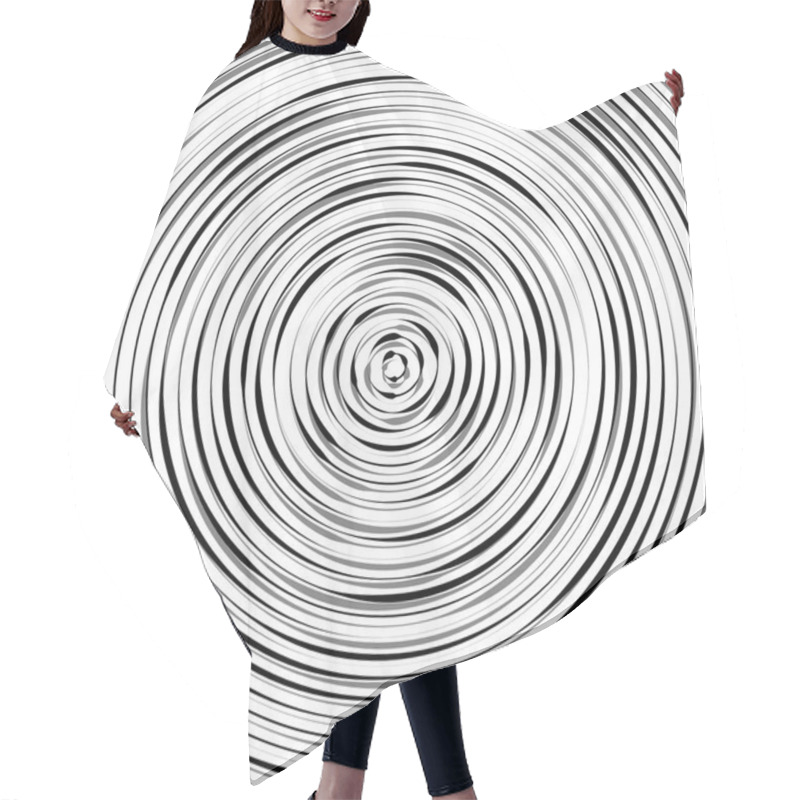 Personality  Circular Ripple Pattern, Concentric Circles  Hair Cutting Cape