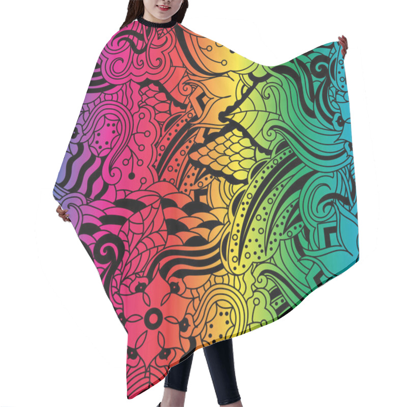 Personality  Vector Vivid Seamless Abstract Hand Drawn Pattern Hair Cutting Cape