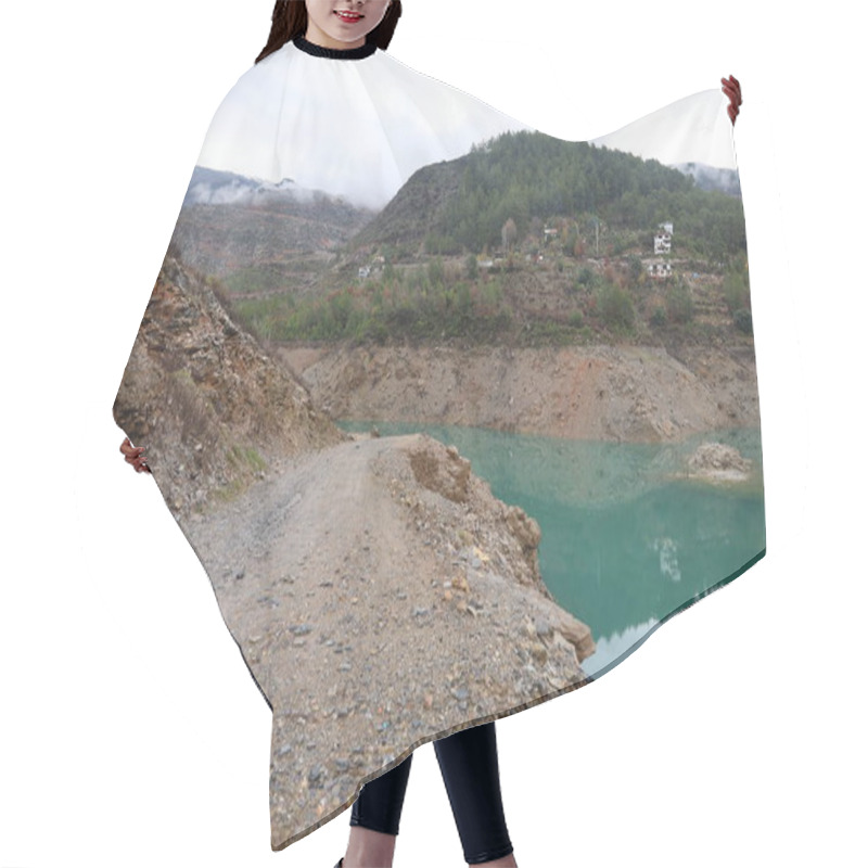 Personality  Mountainous Misty Landscape. High Quality Photo Hair Cutting Cape