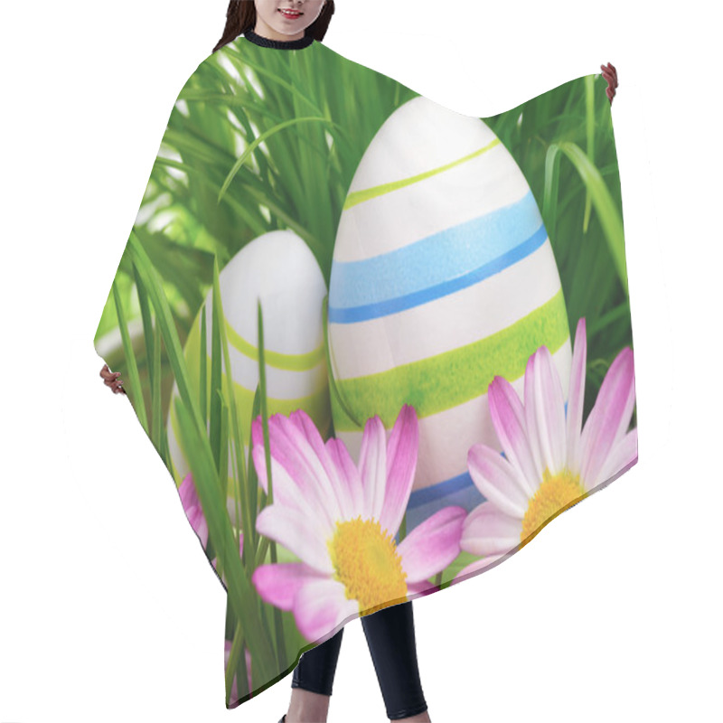 Personality  Easter Eggs, Flowers And Grass Hair Cutting Cape