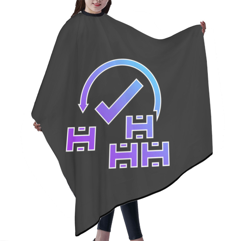 Personality  Acceptance Blue Gradient Vector Icon Hair Cutting Cape