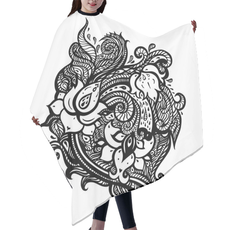 Personality  Paisley Background. Hand Drawn Ornament. Hair Cutting Cape