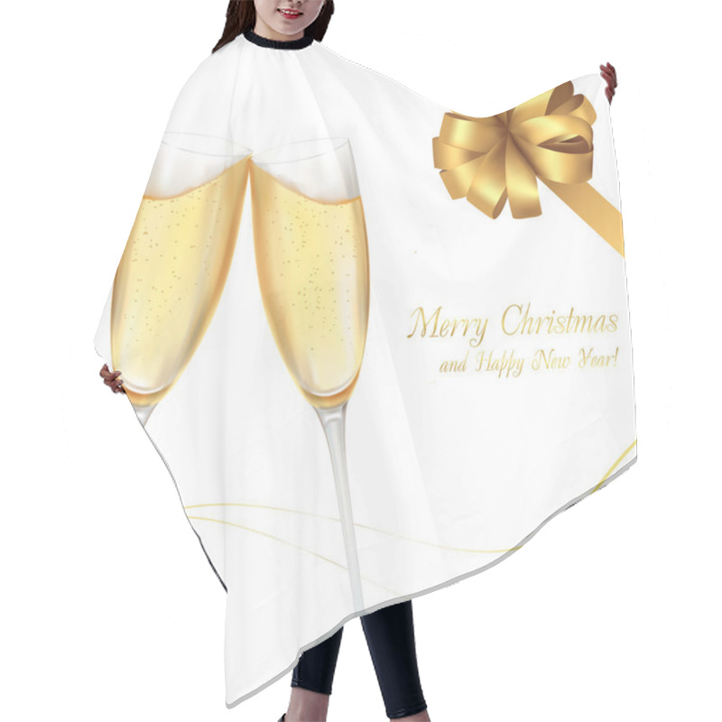 Personality  Vector Illustration. Two Glasses Of Champagne Hair Cutting Cape