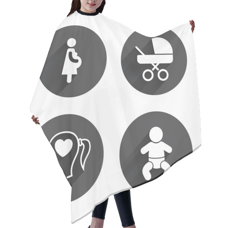 Personality  Maternity, Pregnant, Baby Icons. Hair Cutting Cape