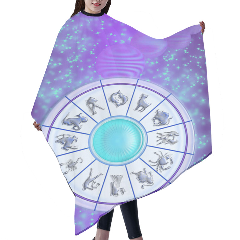 Personality  Zodiac Wheel In The Sky Hair Cutting Cape