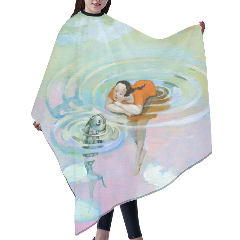 Personality  Water Fish Hair Cutting Cape