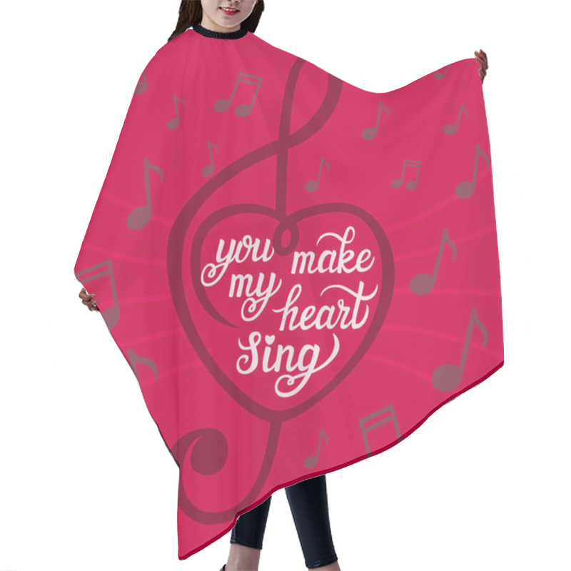 Personality  'You Make My Heart Sing' Poster Hair Cutting Cape