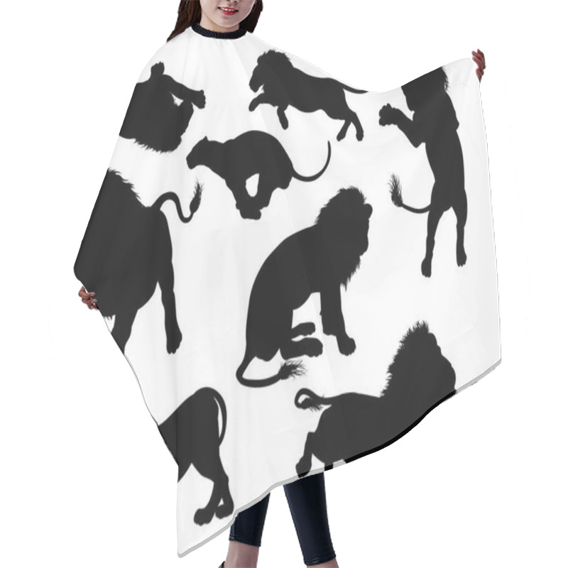 Personality  Silhouette Lions Graphic Hair Cutting Cape