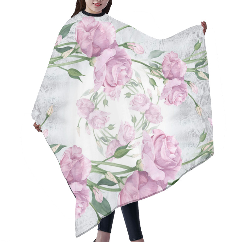 Personality  Eustoma - Flowers And Buds. Collage Of Flowers, Leaves And Buds  Hair Cutting Cape