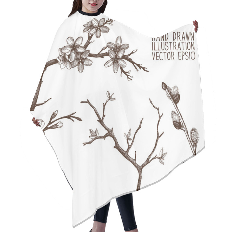 Personality  Blooming Tree Twigs Hair Cutting Cape