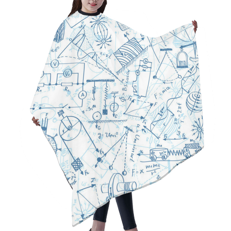 Personality  Physics Seamless Pattern Hair Cutting Cape