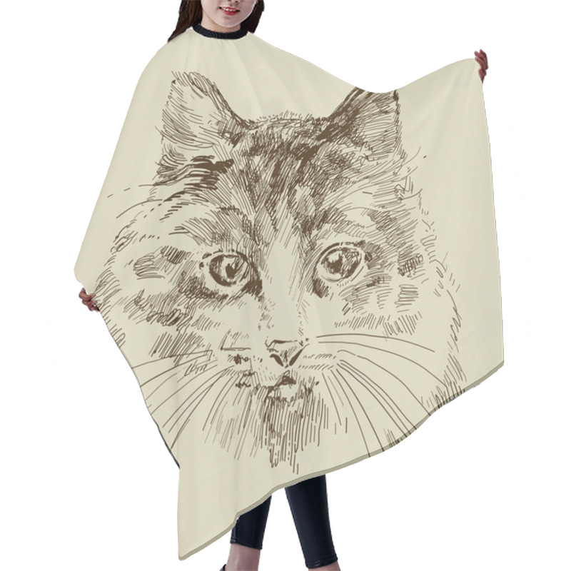 Personality  Cat Drawing Hair Cutting Cape