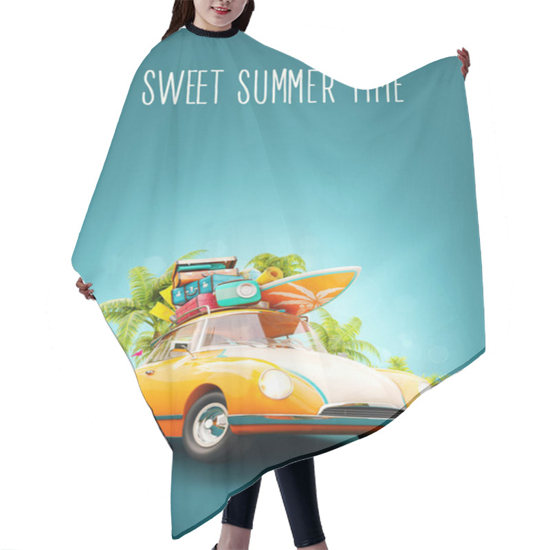 Personality  Summer Travel Illustration Hair Cutting Cape