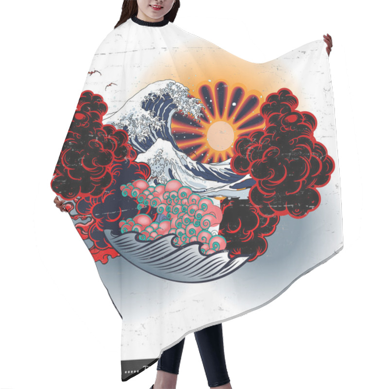 Personality  Japanese Tattoo Design Hair Cutting Cape