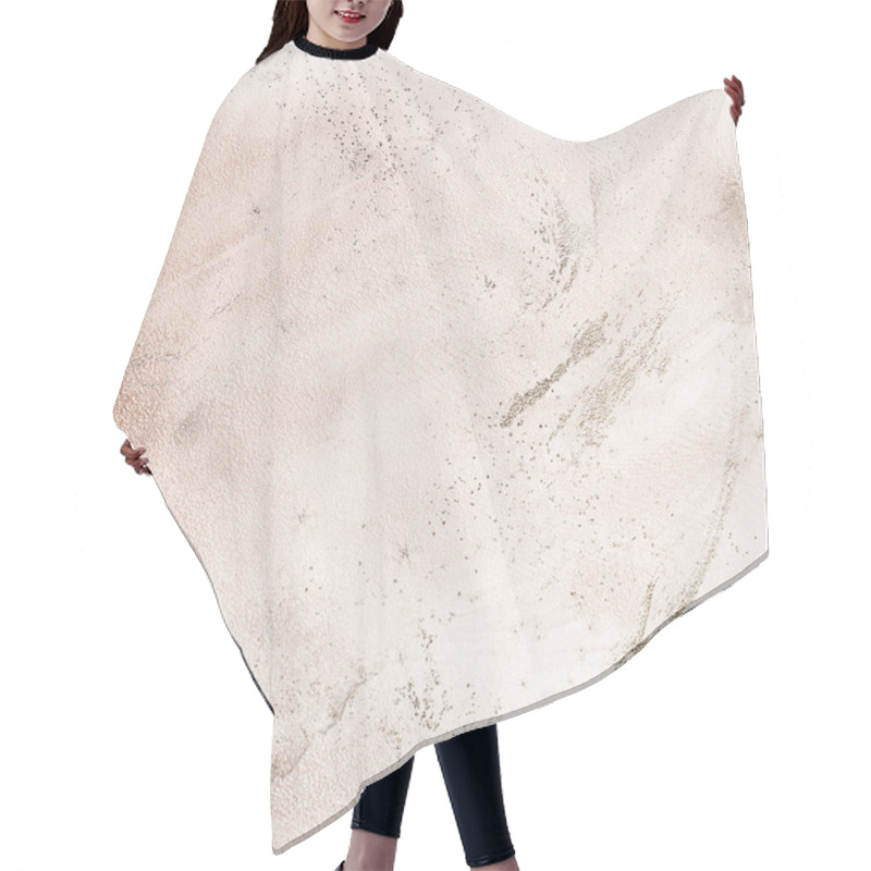 Personality  Silver Metallic Texture Minimalistic Beige Background, Acrylic Ink Splash Hair Cutting Cape