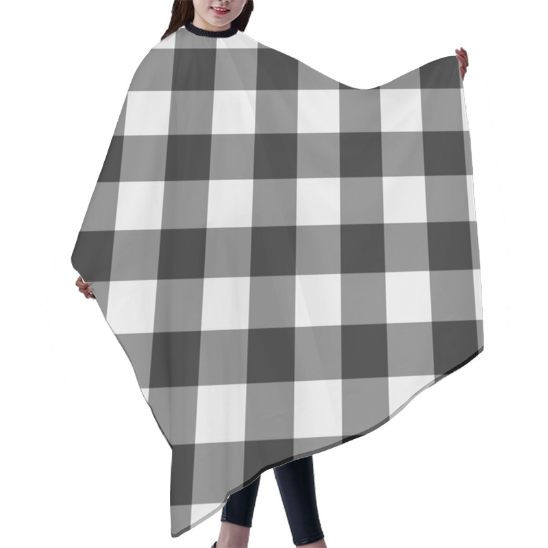 Personality  White And Black Plaid Fabric Background Hair Cutting Cape