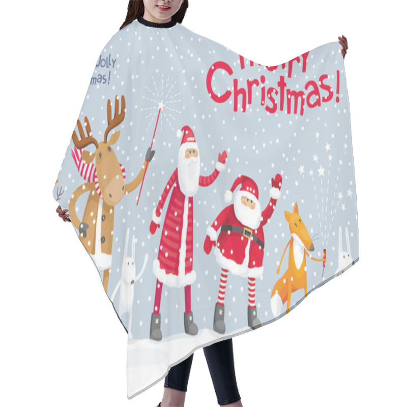 Personality  Merry Christmas Party Hair Cutting Cape