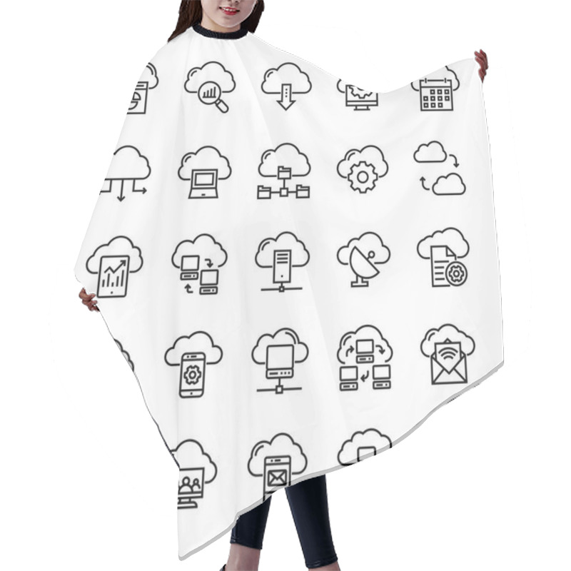 Personality  Cloud Data Technology Vector Icons 3 Hair Cutting Cape