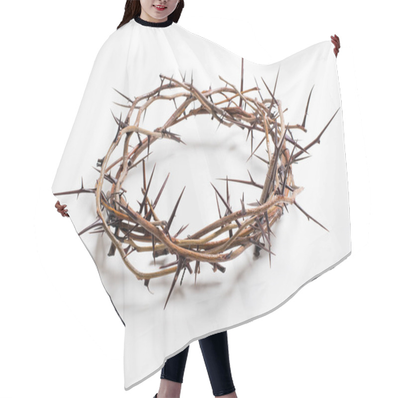 Personality  A Crown Of Thorns On A White Background - Easter. Religion. Hair Cutting Cape