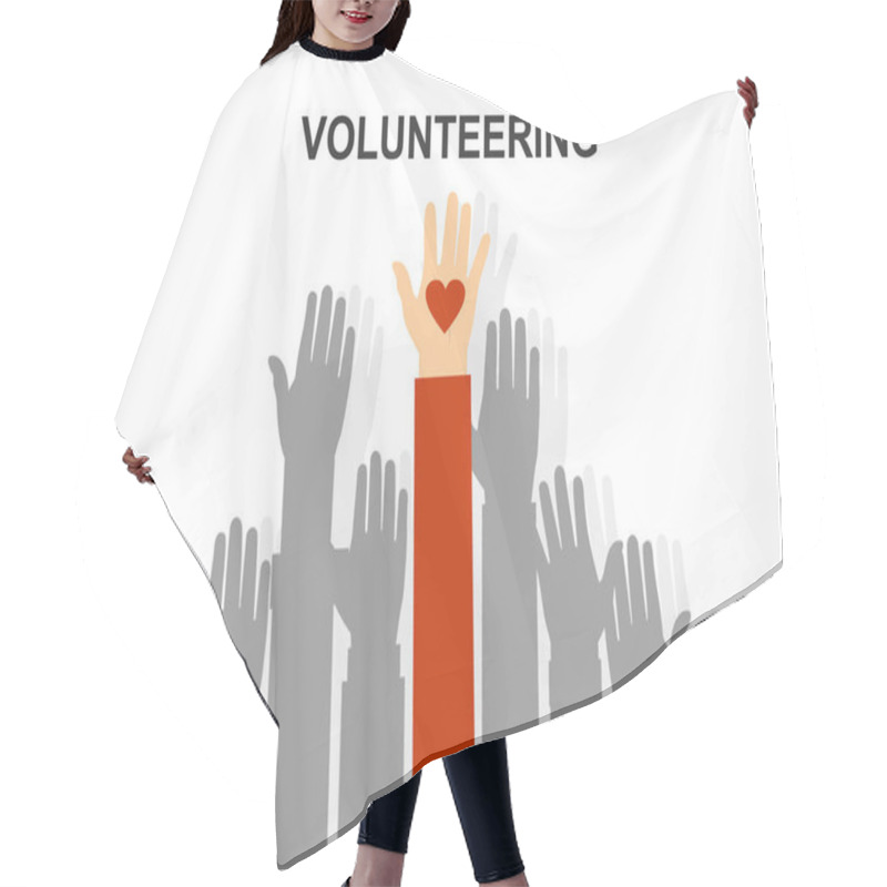 Personality  Volunteering Banner, Charity Hands, Vector Illustration Concept Design Hair Cutting Cape