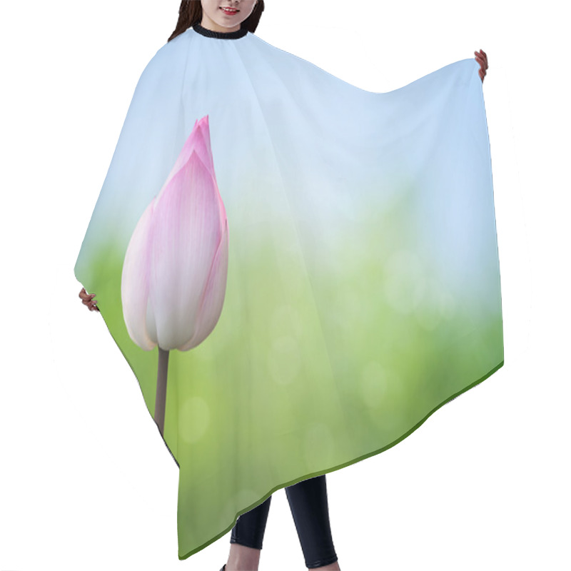 Personality  Pink Lotus On Spring Background Hair Cutting Cape