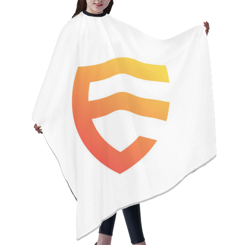 Personality  Shield E Logo Template Vector Hair Cutting Cape