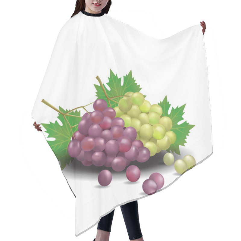 Personality  Grape Healthy Organic Fresh Fruit Summer Isolated Vector Illustration Hair Cutting Cape