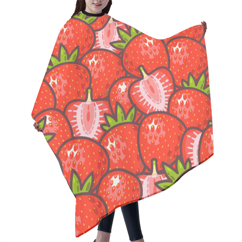 Personality  Seamless Strawberry Hair Cutting Cape