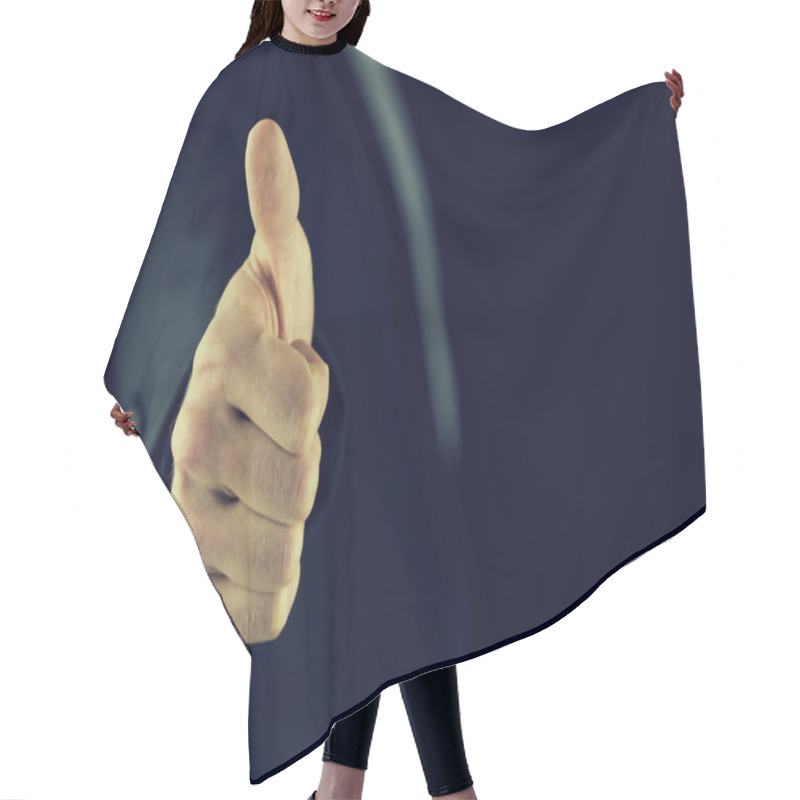 Personality  Thumbs Up Gesture Of Approval And Success Hair Cutting Cape