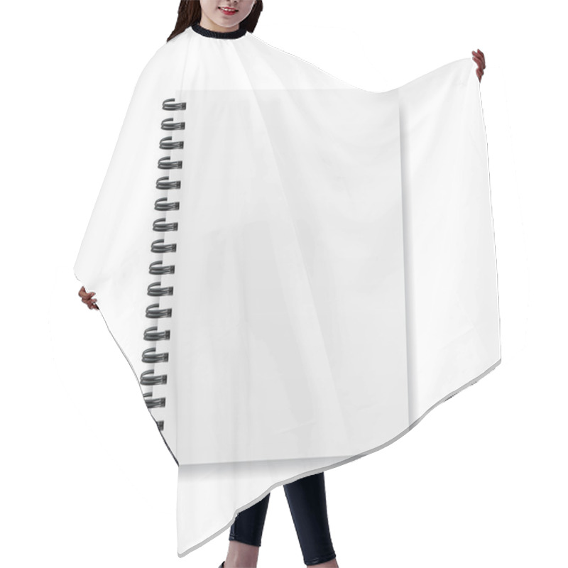 Personality  Realistic Notebook Template With Shadow On White Background Hair Cutting Cape