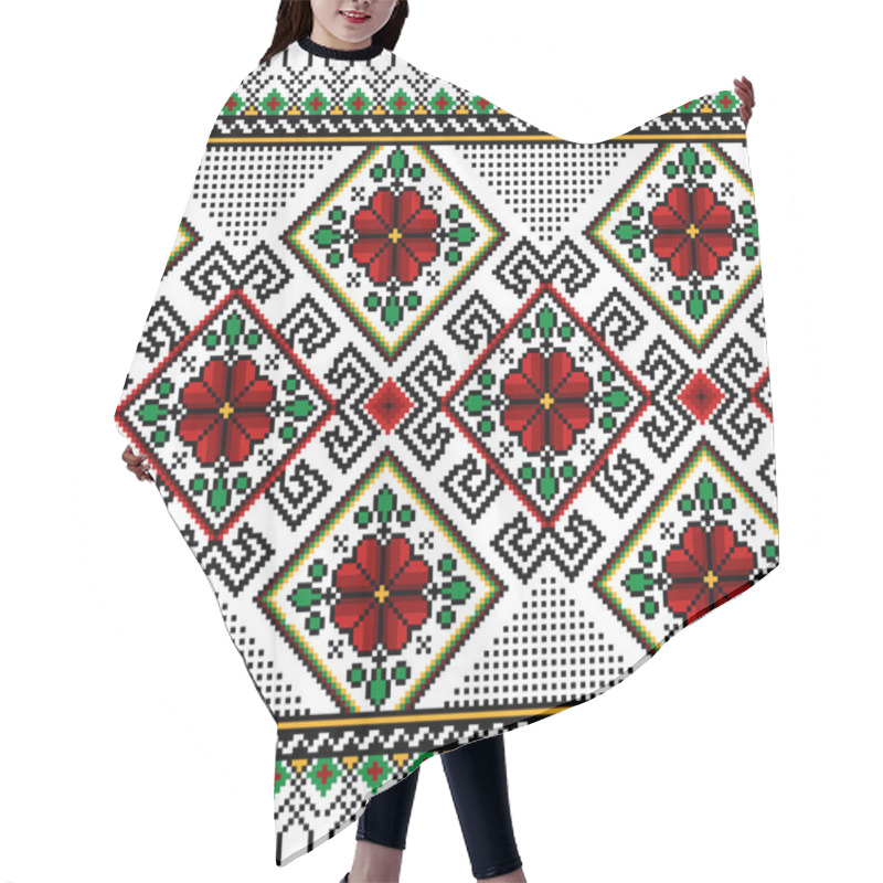 Personality  Vector Illustration Of Ukrainian Folk Seamless Pattern Ornament. Ethnic Ornament Hair Cutting Cape