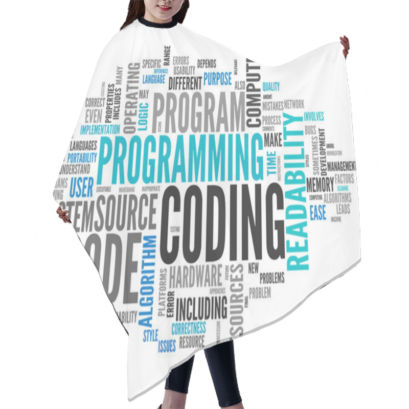 Personality  Word Cloud Coding Hair Cutting Cape