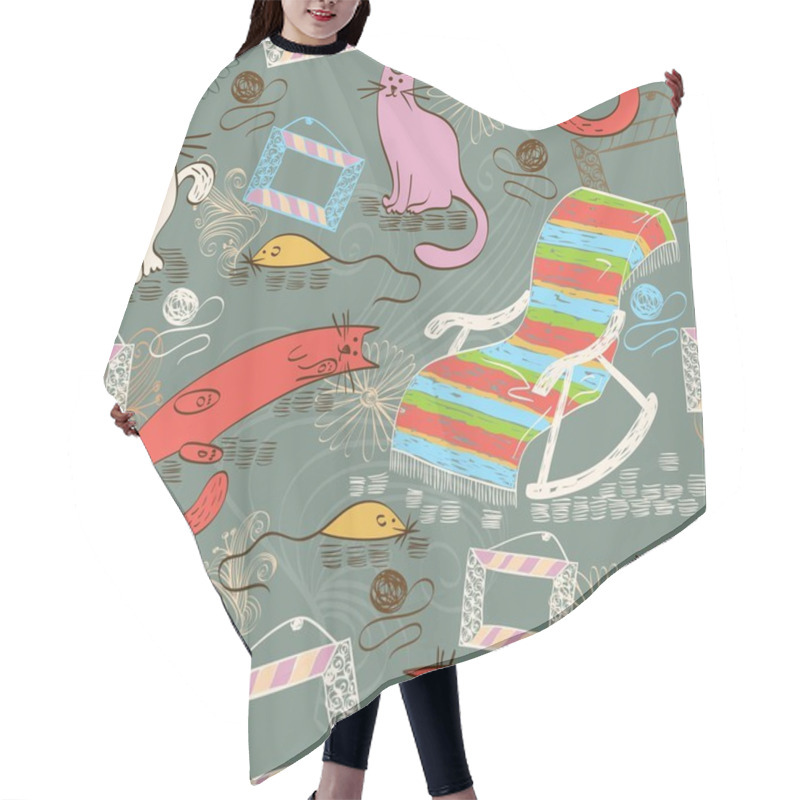 Personality  Seamless Pattern Hair Cutting Cape