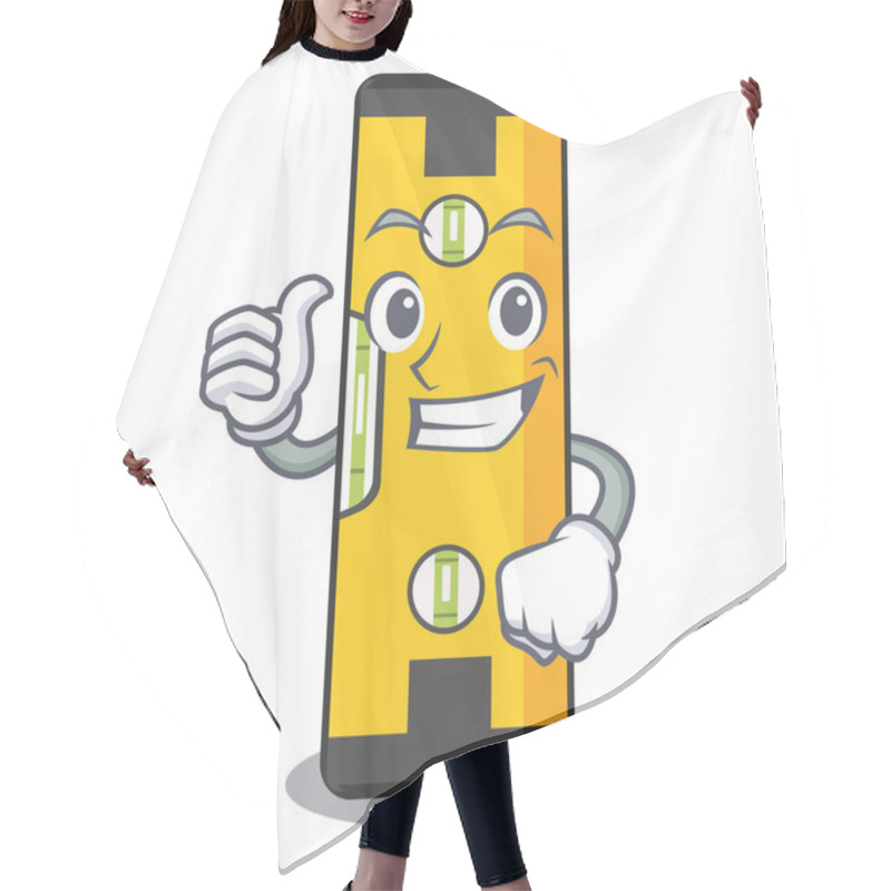 Personality  Thumbs Up Spirit Level In The Mascot Shape Hair Cutting Cape