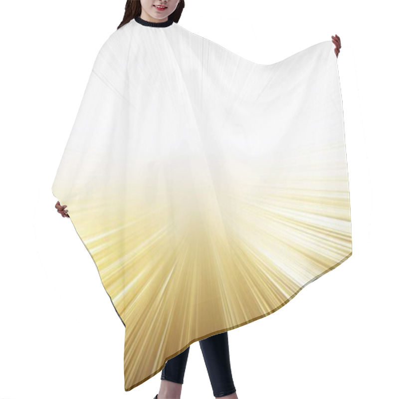 Personality  Gold Horizontal Lines, Symmetrical Composition, Bioluminescence, Pure White Background. Abstract Background Hair Cutting Cape