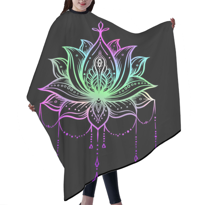 Personality  Ornate Lotus Flower. Ayurveda Symbol Of Harmony Hair Cutting Cape