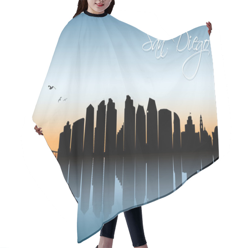 Personality  San Diego Cityscape Banner Hair Cutting Cape