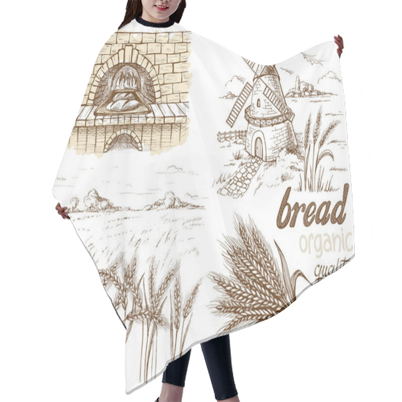 Personality  Fresh Bread And A Oven Windmill Ears Hair Cutting Cape