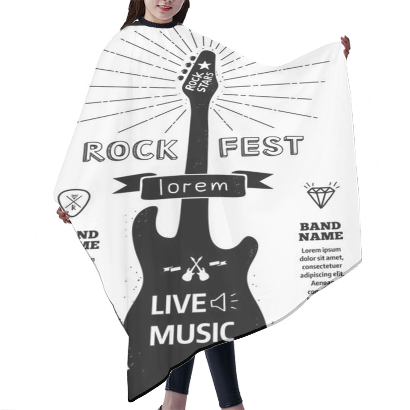 Personality  Rock Festival Poster Hair Cutting Cape